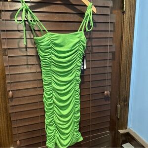 Jump Apparel Classic Green Ruffled Dress Size S Small Juniors Teen NWT